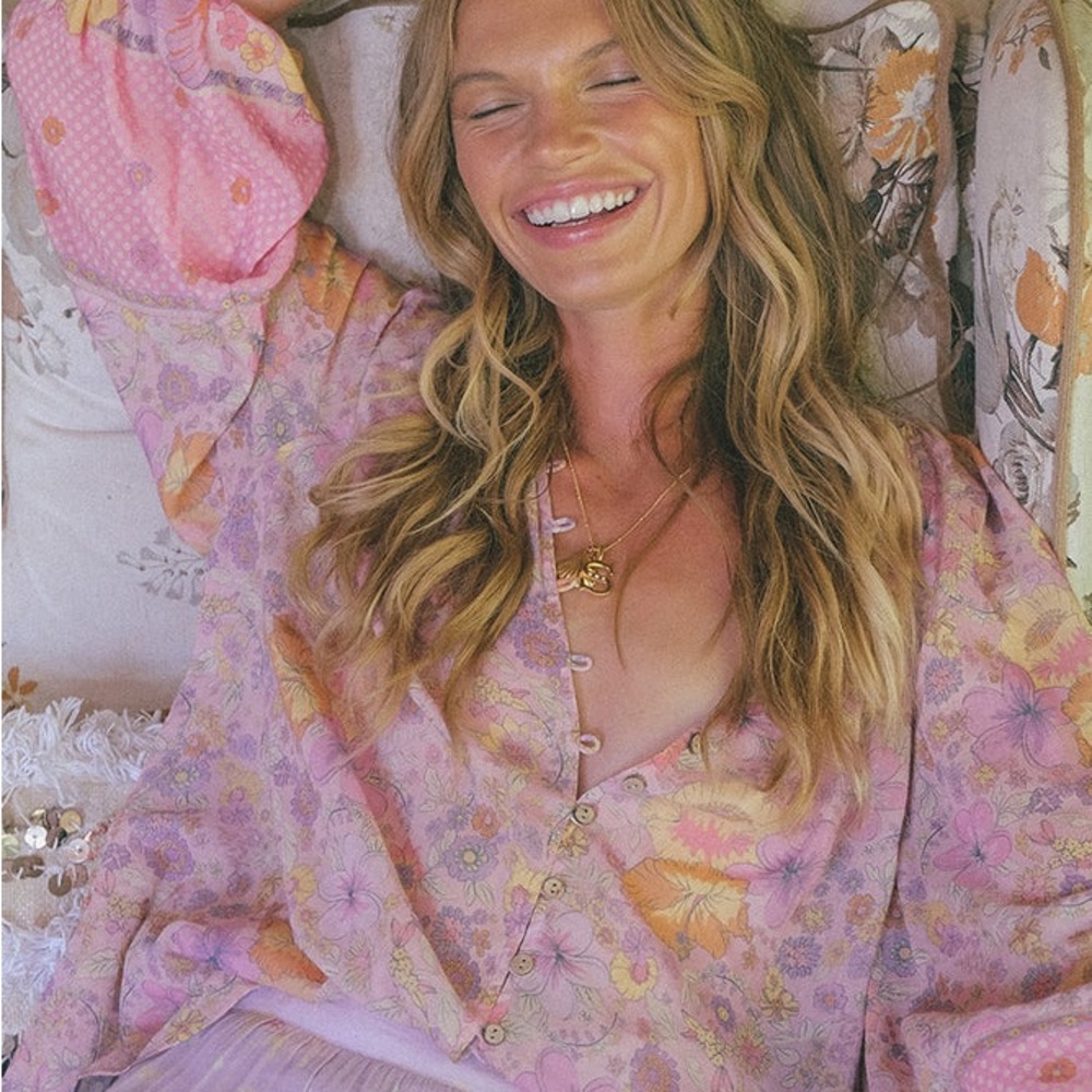 NWT Spell & the Gypsy Hibiscus Lane Blouse